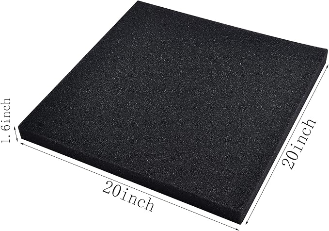 Bio Filter Foam Sponges,20"x20"x1.6" 50PPI Filter Media Pad,Cut-to-Size Foam for Aquarium Fish Tank