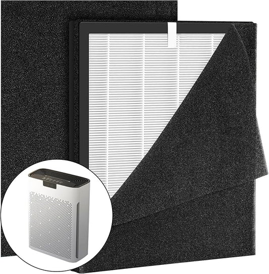 KJ190L Replacement Filters Compatible with MOO-KA KJ190L Pet Air Pur-ifier, High Efficiency & Activated Carbon Filter, Cleaning Rate Up to 99.98%, 1 Pack & 2 Pack Washable Pre-Filters