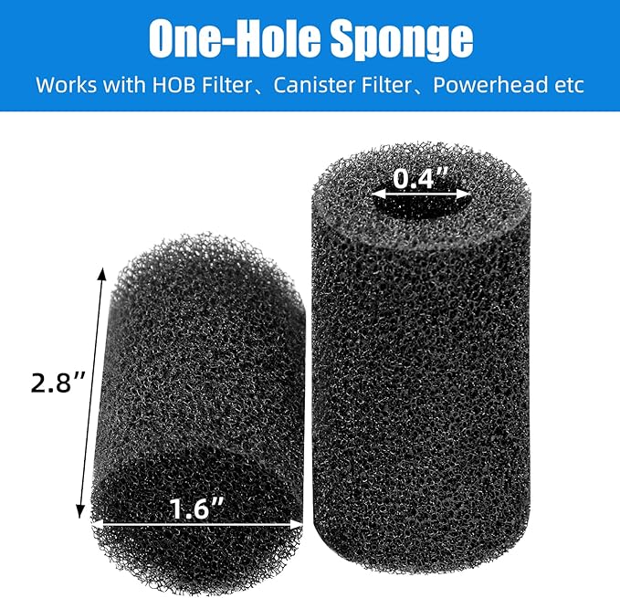 AQUANEAT 12-Pack Pre-Filter Sponge for Aquarium Shrimp Fry Fish Tank Filter Intake 0.4 Inch, Replacement Foam Cover