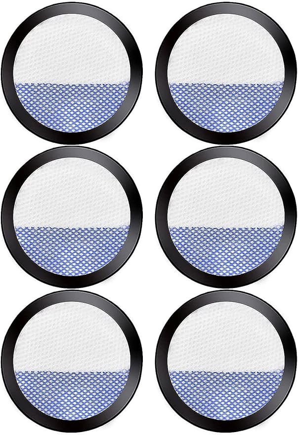 6 Pack Replacement Filters for Eureka RapidClean Pro Cordless Stick Vacuum Cleaner NEC180 NEC185 NEC186 NEC190