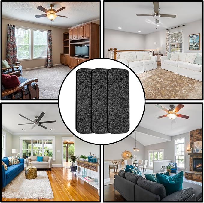 Ceiling Fan Filters Air Purifier Pads with Activated Charcoal 10 Pcs Easy-Stick Ceiling Fan Air Filters Pads Ceiling Fan Blade Purifier Pads for Common Household Contaminants