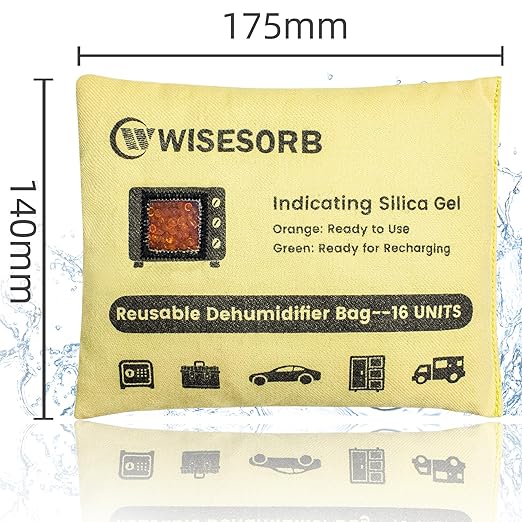 Rechargeable Gun Safe Dehumidifier, Indicating Desiccant Packs with Transparent Window for Storage Reusable Silica Gel Packets Moisture Absorbers Safe Dehumidifier (500 Gram, 2 PACK)
