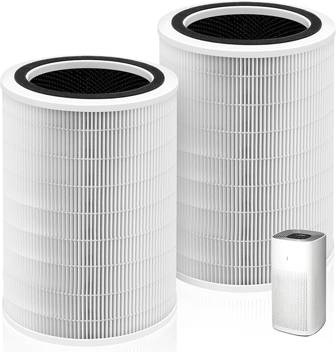 12010 HEPA Replacement Filter for Clorox Large Room Air Purifier 11010 & 11011,3-in-1 H13 True HEPA with Activated Carbon Filter,2 Pack