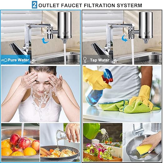 ACF Replacement Filters for LCF Faucet Mount Filter, Advanced Activated Carbon Fiber(ACF), Reduce Chlorine (taste and odor), Lead, Last Up to 6 Months (4 Pack)