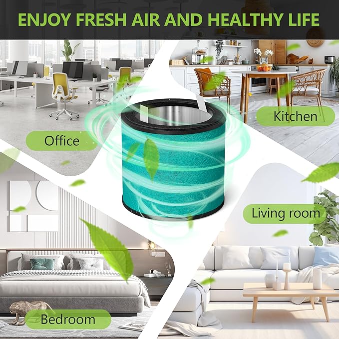 HP071BRN HP070 HP072 Replacement Filter Compatible with Shark NeverChange Air Purifier HP072/HP071BRN/HP070/UA075 H13 True HEPA and Activated Carbon Filter Replacement Pet Care,2 Pack