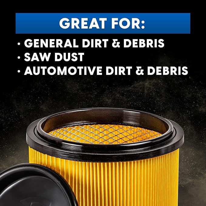 Vacmaster Standard Cartridge Filter and Retainer for Dry Pick-Up – VCFS