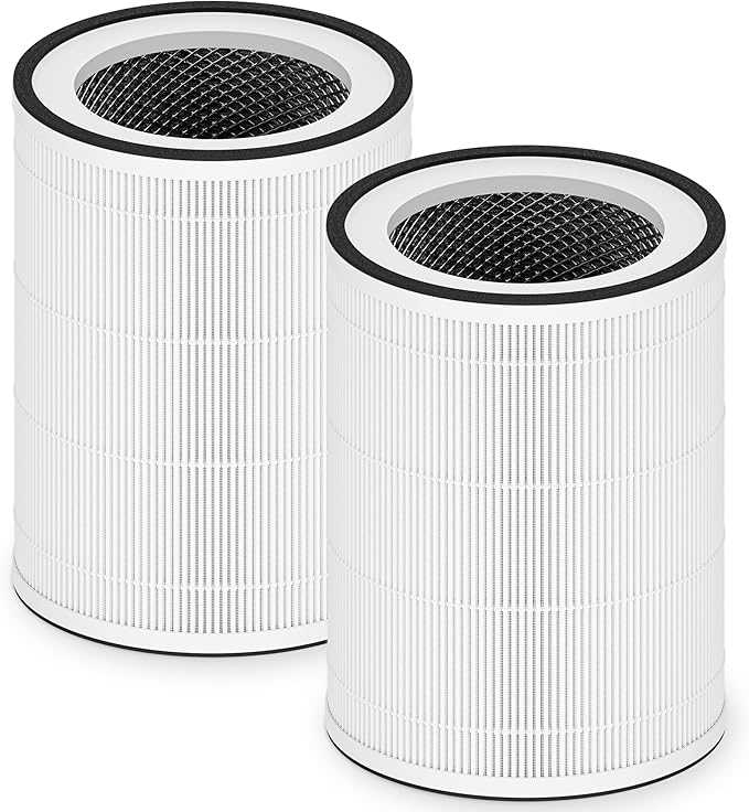 2 Pack True HEPA Kilo Filter Replacement Compatible with Afloia Kilo, KILOPLUS, KILOPRO, MIRO, MIRO PRO and MORENTO MR-Kilo, Kalo Air Purifier, 360° 3-Stage Filtration, White