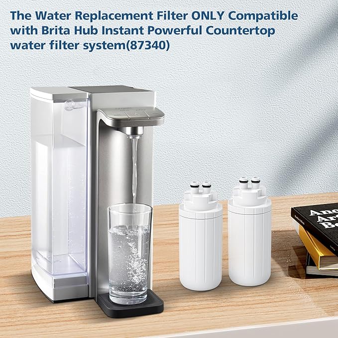 2-Pack Water Filter Replacement, Compatible with Brita Hub Instant Powerful Countertop Water Filter Device, Lasts Six Months or 120 Gallons, Replace Filter Model Number CTO1