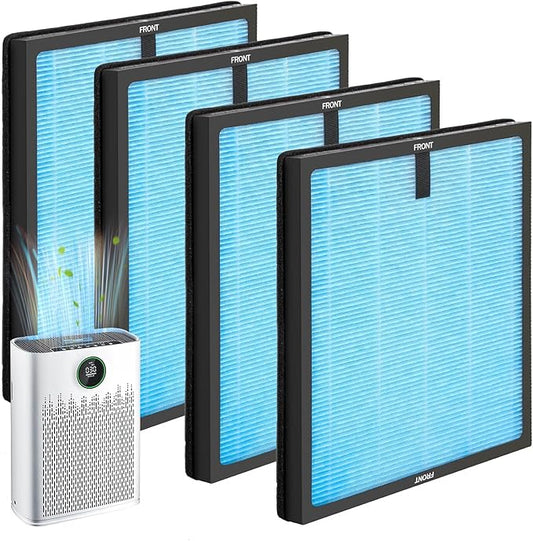 HAP603 HEPA Air Filter Compatible with ECOSELF HAP603 HAP603WF Air Purifier, H13 High Efficiency Activated Carbon Filter 4 Packs