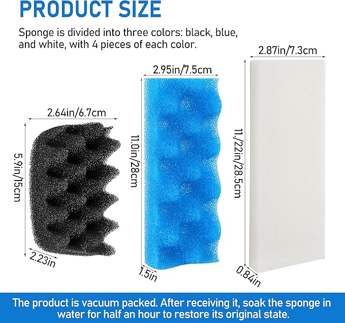 12Pcs Bio Media for Fluval 406 & 407 Canister Filters - Aquarium Biological Filter Media