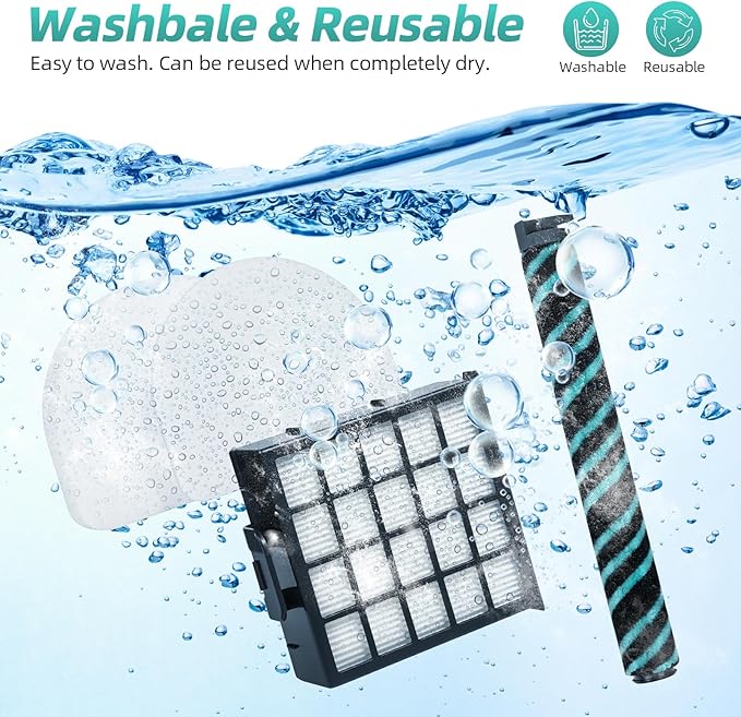 AZ4002 AZ4000 AZ4000C Filter Replacement Parts for Shark Power Detect Pro Max Upright Vacuum Cleaner -1 Roller Brush 2 HEPA Filters 4 Foam & Felt Filters 1 Cleaning Brush