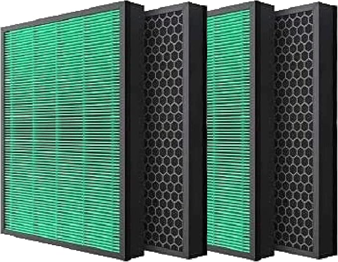 4 Packs Nispira True HEPA Carbon Filters Replacement Compatible with Coway Airmega Max2 400S 400 Air Purifier.