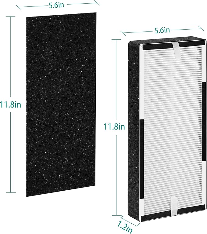 HP100 Filter Replacement Compatible with Hunter HP100 HT100 Air Purifier, H-HF100-VP H-PF100 30617 30601, 1 Efficient Filter + 4 Carbon Pre-Filters, Part# H-HF100