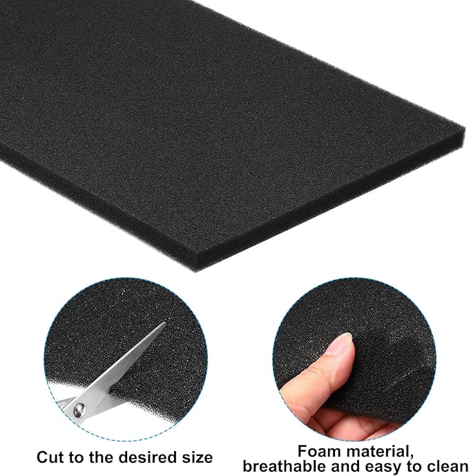 PATIKIL 24" x 16" x 1" Air Conditioner Filter Replacement, 1 Pack RV AC Foam Filter Pad Washable Reusable for Air Conditioning Purifiers, Black