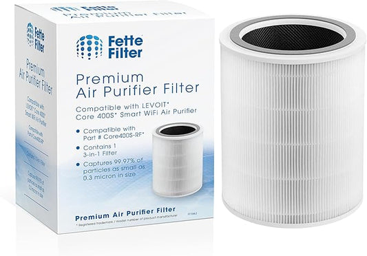 400S 3-Stage Replacement H13 True Hepa Filter Compatible with Levoit Core 400S Smart Air Purifier (white & red) and PlasmaPro 400S Smart Air Purifier Part # Core 400S-RF/LRF-C401S-WUS