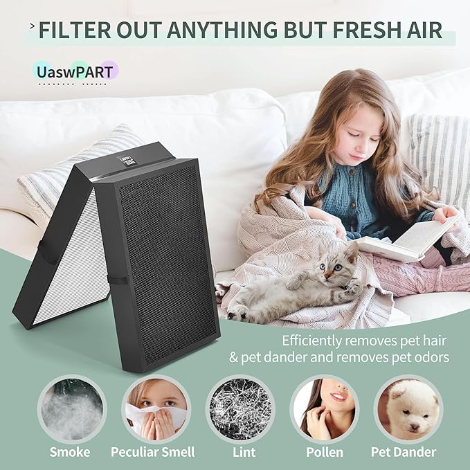 7700 Smart Filter Compatible with Blueair Air Puri-fier Protect 7700 Smart Filter Replacement for Protect 7770i & 7710i, 3-Step Filtration with True HEPA and Activate Carbon, 1-Pack