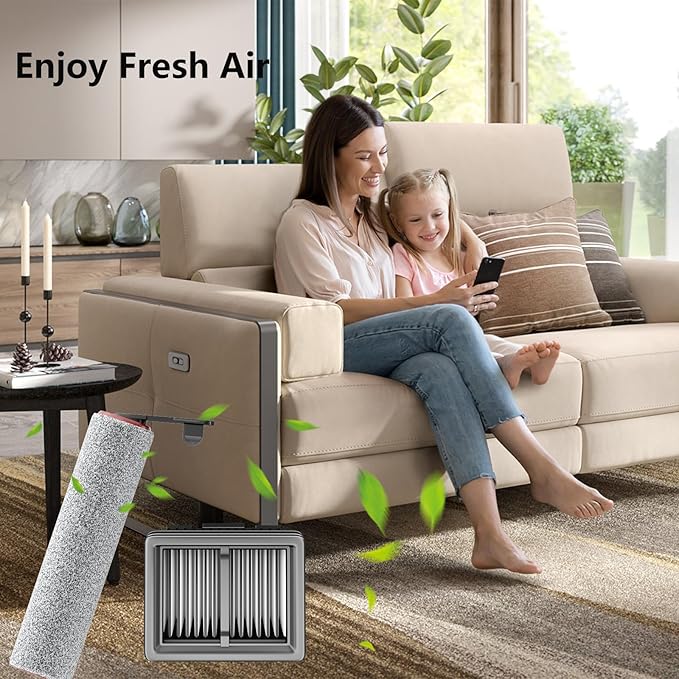 Replacement Vacuum Filters Roller Brushes Compatible with Dreame H12 Pro Wet Dry Vacuum Cleaner, Efficient Replacement Filters for Clean Floors (【H12Pro】3 Brush 3 Filters)