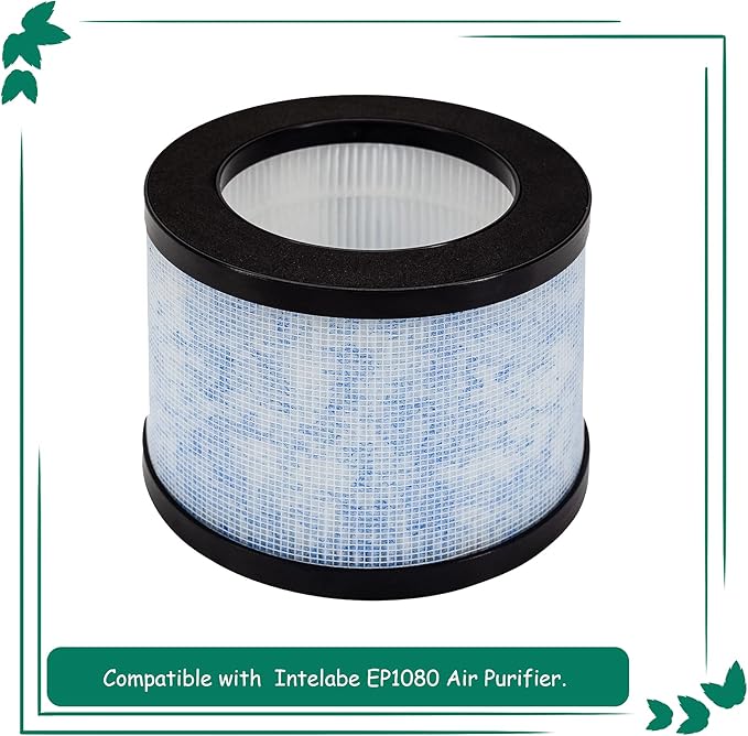 MK01/DH-JH01 True HEPA Replacement Filter, Compatible with AROEVE MK01 & MK06 and Kloudi Air Purifier DH-JH01, Intelabe EPI080/EP1080, and Elechomes EPI081/EP1081 Air Purifier, 2Pack