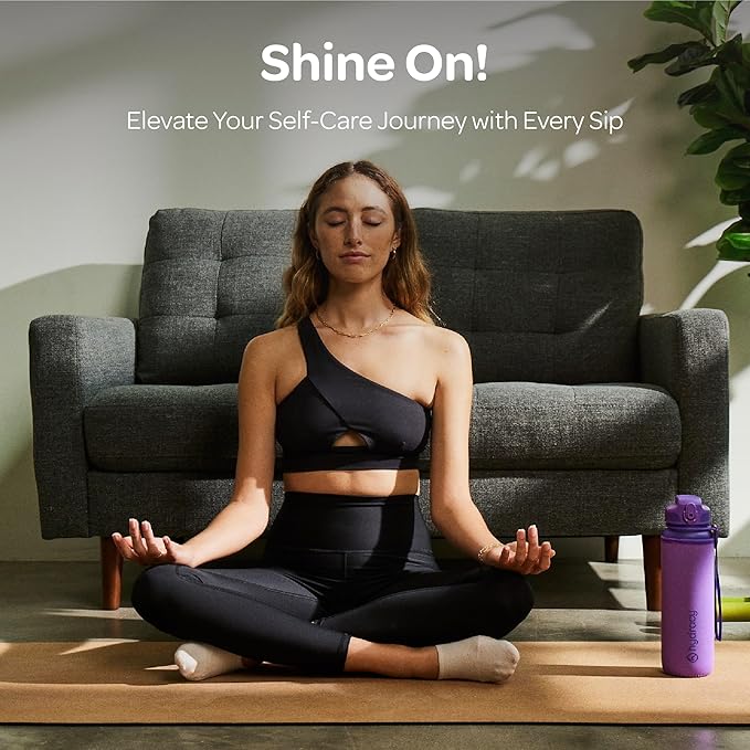 Hydracy Water Bottle with Time Marker -Large BPA Free Water Bottle & No Sweat Sleeve -Leak Proof Gym Bottle with Fruit Infuser Strainer & Times to Drink -Ideal for Fitness Sports & Outdoors