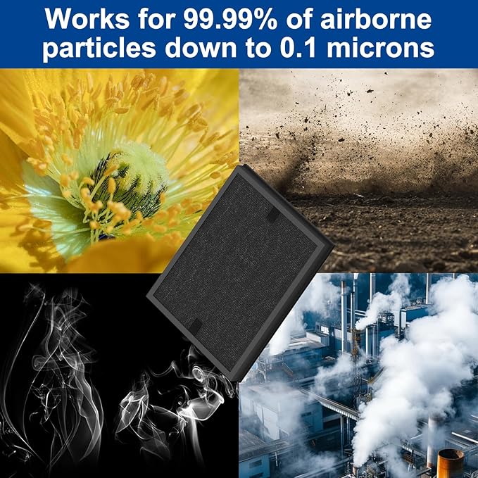 2 Pack HAP602 Replacement Filter for ECOSELF HAP602/ HAP602WF, 3-Stage True HEPA H13 Filter Repacement for High-Efficient Filtration