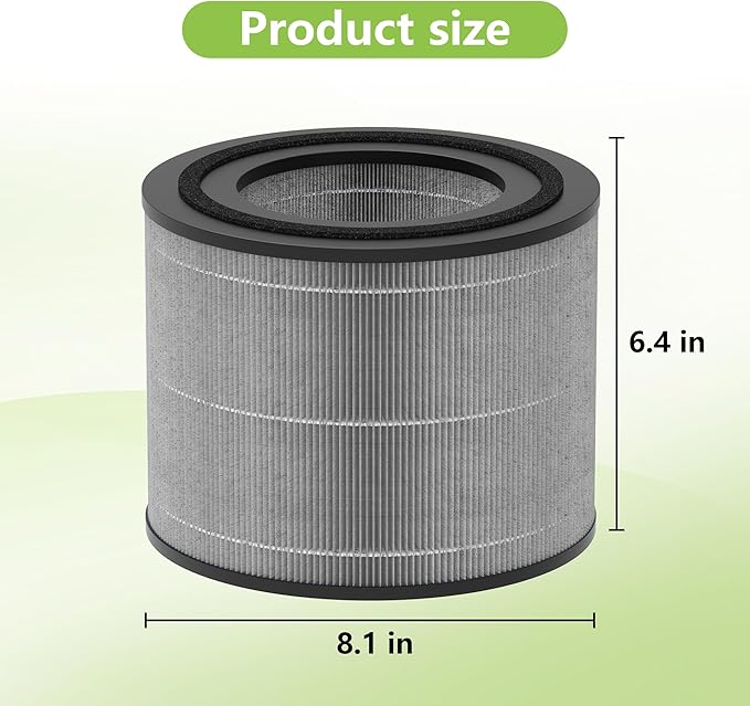 AC2224A Replacement Filter Compatible with Amazon Basics AC2224A Air Purifier, 3-in-1 Filtration System H13 True HEPA Filter with Activated Carbon, #2224RF 2Pack