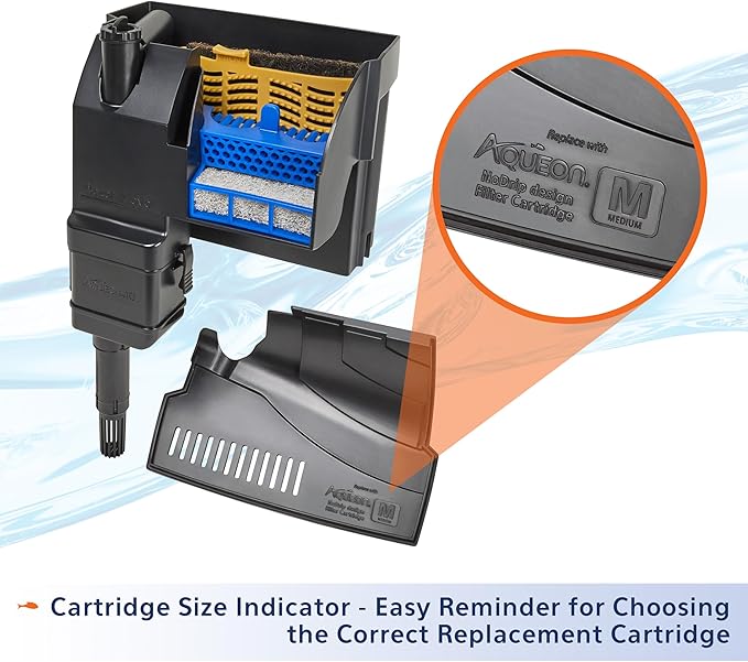 Aqueon SmartClean Power Filter with EcoRenew Filter Cartridge, Quick and Easy Water Changes, Quiet Operation, Adjustable Flow, for 10-20 Gallon Freshwater and Saltwater Aquariums, Medium