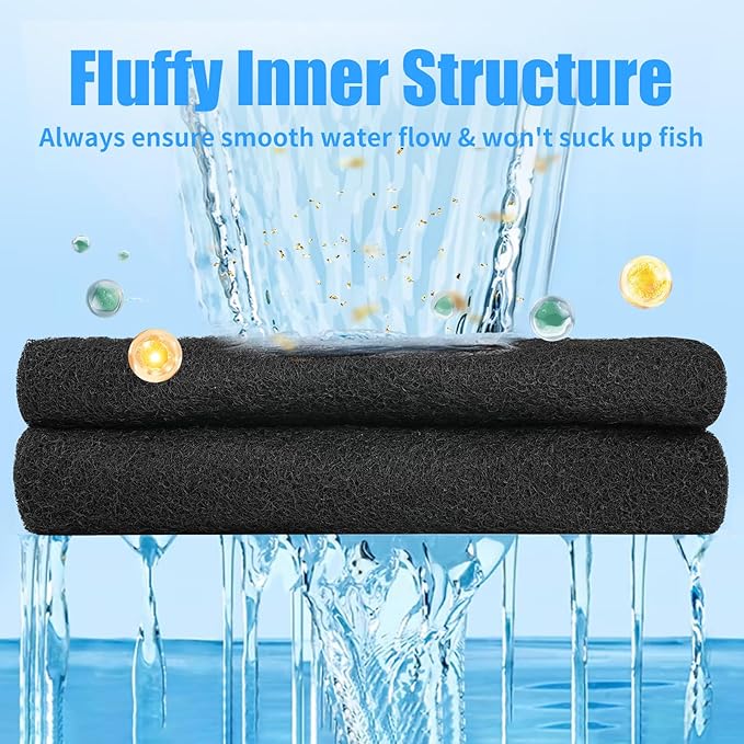 AQUANEAT Aquarium Activated Carbon Filter Media Pad for Fish Tank Pond Canister Filter (10.5" x 18")