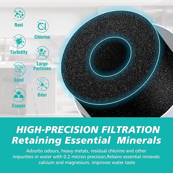 100186 Replacement Filter Cartridge Compatible with Amway espring Water Filter System, High-Precision Filter element, Retains beneficial minerals such as calcium and magnesium