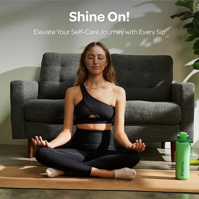 Hydracy Water Bottle with Time Marker -Large BPA Free Water Bottle & No Sweat Sleeve -Leak Proof Gym Bottle with Fruit Infuser Strainer & Times to Drink -Ideal for Fitness Sports & Outdoors