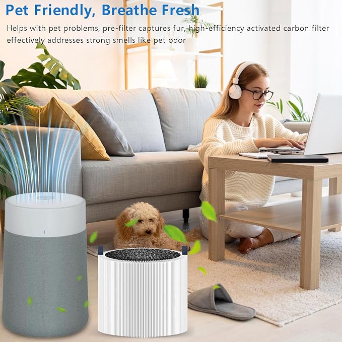 2 Pack 311i Max Filter Replacement Compatible with Blue Pure 311i Max Air Purifier, F3MAX Purifier Parts, 2 in 1 H13 Ture HEPA and Activated Carbon Filter (Not 311i+ Max & 311 Auto)