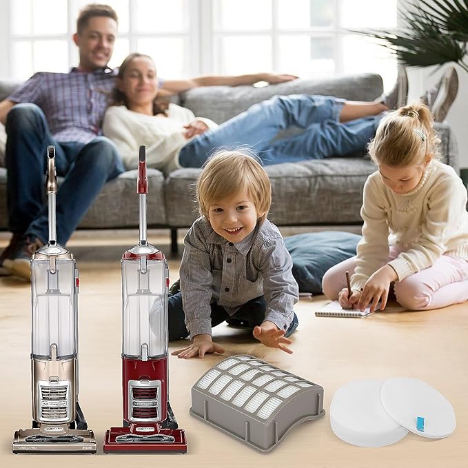 for Shark Navigator Professional NV60 NV70 NV80 Replacement Filter Upright Vacuum, with Shark Powered Lift-Away Corded Vacuum NV71 NVC80C NV90 NV95 UV420 Parts XFF80 XHF80, 8 Foam Felt+ 2 HEPA Filters