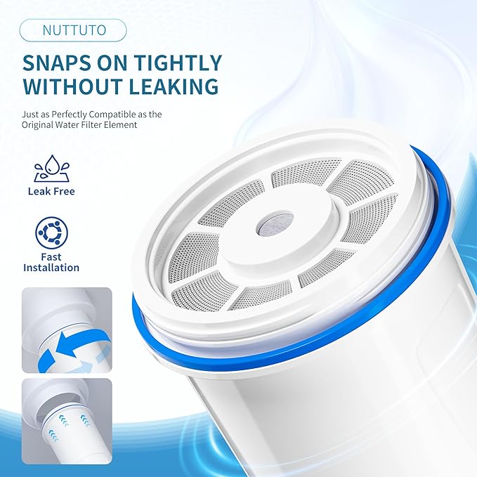 Water Filter Replacement by NUTTUTO Compatible with Zero Pitcher and Dispensers, for ZR-001, ZR-017 ZP-006 ZD-013 ZS-008, Multistage Filtration System to Reduce Lead, TDS, PFOA/PFOS, Chlorine, 2 Packs