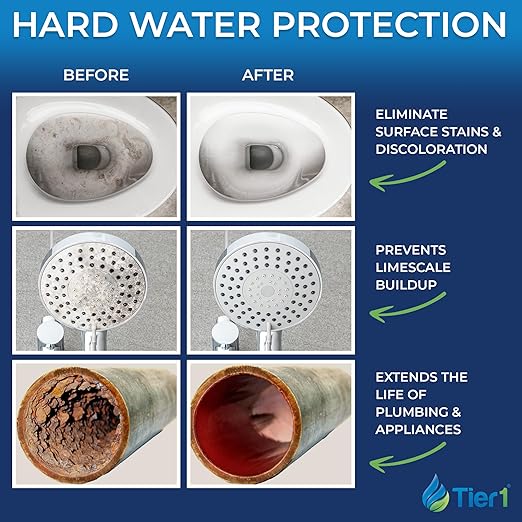 Tier1 Whole House Water Softener System Compact 24,000 Grain High Efficiency Space Saving | Pre-Filled Mineral Tank with 3/4 Cubic feet of Cation Resin | Home Water Filtration System