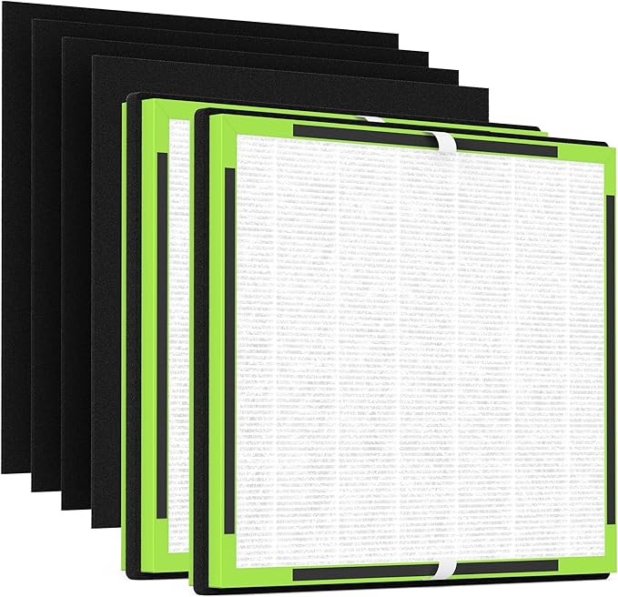 2 Packs IAF-H-100D Replacement Filter D Compatible with Idylis AC-2118 AC-2123 IAP-10-280 IAP10280 Air Purifi-ers D Type, Includes 2 Premium Filter & 4 Carbon Filters