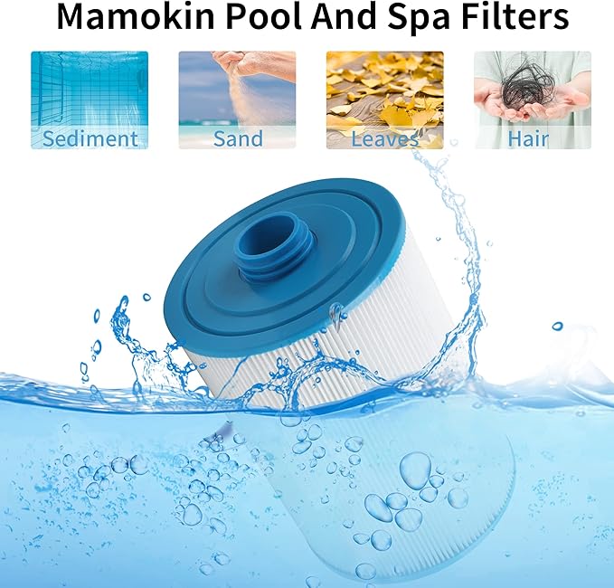 PWW50 Spa Filter, Replaces 6CH-940，Filbur FC-0359, 817-0050, 25252, 03FIL1400, PWW50P3(NOT PWW50P4), (1 1/2" Coarse Thread), Waterway Front Access Skimmer, SAE Thread Hot Tub Filter 2 Pack