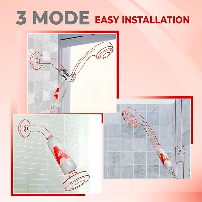 Universal Vita C Shower Filter: Unveil Radiant Skin & Hair with K-Beauty Secrets (Delicate-Lavender)