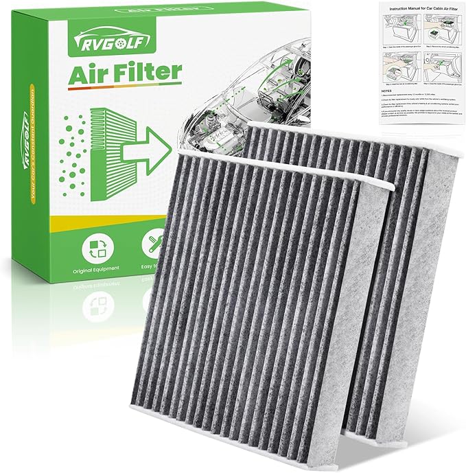 2-Pcs Cabin Air Filter for Toyota Camry, Corolla, 4Runner, Sienna, Tundra, RAV4, Lexus RX350, NX300, Subaru Legacy, Outback Car Replacement for CF10285 Essential Automotive Accessories