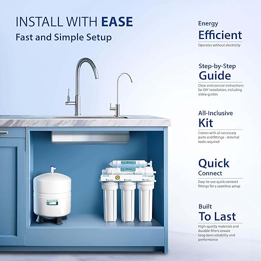 APEC Water Systems ROES-50 Reverse Osmosis Water Filter Essence Series Top Tier 5-Stage WQA Certified Ultra Safe Reverse Osmosis System