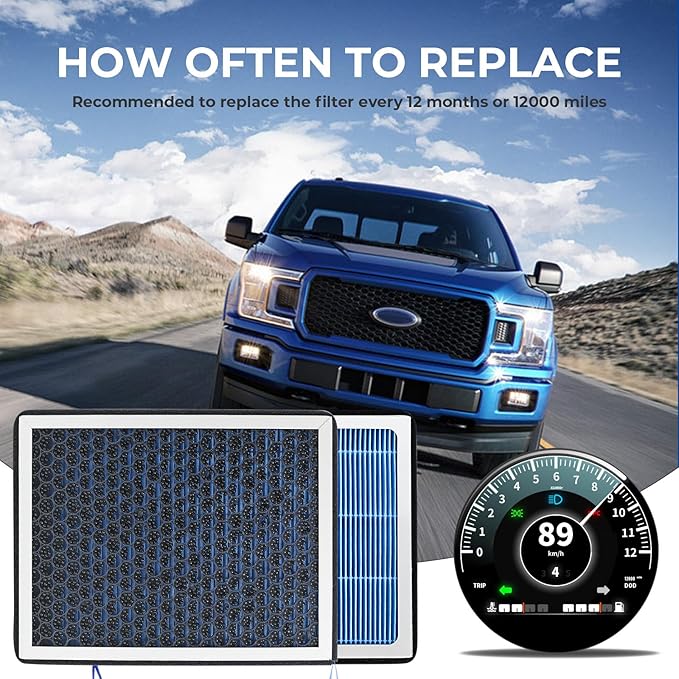 CF12150 Cabin Air Filter With Activated Carbon For 2015 2016 2017 2018 2019 2020 2021 2022 F150 Accessories 2017-2022 F250 F350 Super Duty Expedition Lincoln Navigator Air Filters