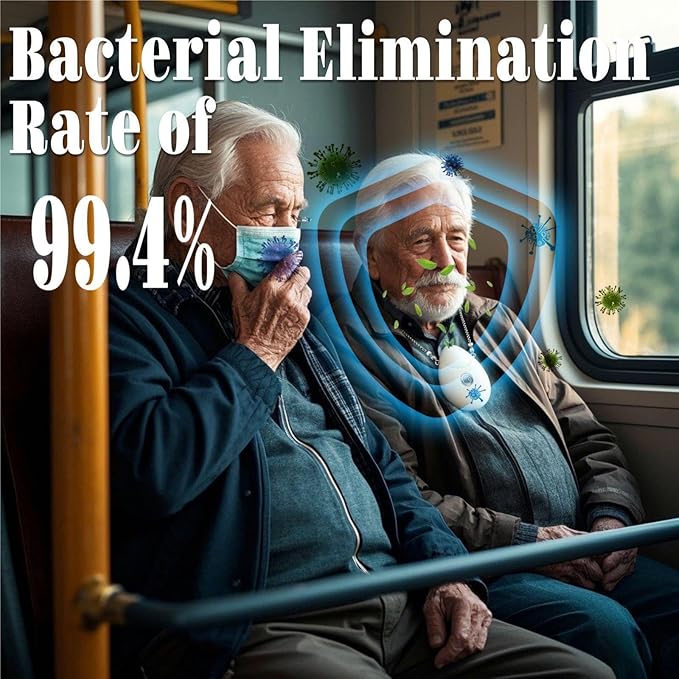 Personal Air Purifier, Chartreey® Wearable Air Purifier Necklace, True 199 million/cm³ Negative Ion, Portable Air Purifier Eliminates Dust, Pollen, Smoke for Outdoor, Travel(White)