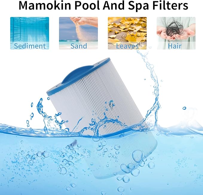 6CH-352 Spa Filter Replaces PAS40-F2M, FC-0312, PMA-R1/X268546 with Closed Handle, Artesian Spas 06-0014-12,06-0055, 2" MPT/Male Thread Hot Tub Filter Cartridge 2 Pack