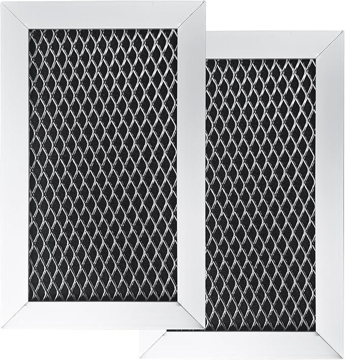 2 Pack W10892387 Microwave Charcoal Grease Filter for Whirlpool, Maytag, Amana Over-The-Range Microwave Charcoal Grease Filter Replaces 4455038, PS11769323, W10845250，AP6036051, 5.27 x 3.3 x 0.39"