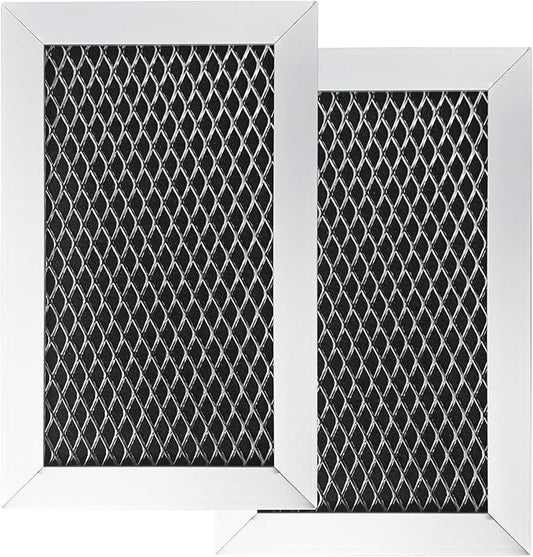 2 Pack W10892387 Microwave Charcoal Grease Filter for Whirlpool, Maytag, Amana Over-The-Range Microwave Charcoal Grease Filter Replaces 4455038, PS11769323, W10845250，AP6036051, 5.27 x 3.3 x 0.39"