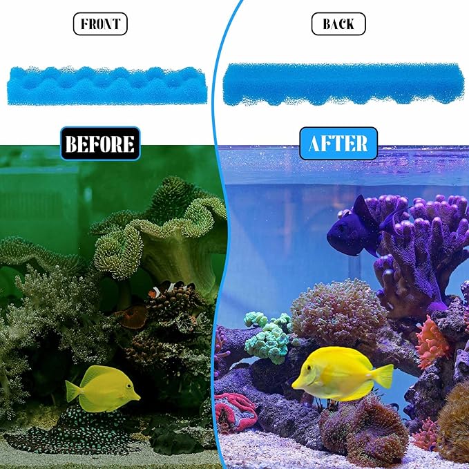 Maxcheck 10 Pcs Bio Sponge Foam Compatible with 406/407 Foam Filters Media Replacement Sponges for Aquarium Filters Fish Tank Accessories, Blue