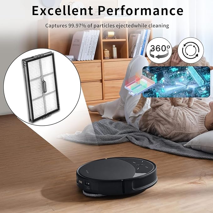 （4Sets）Replacement Washable HEPA Filter Compatible With Roborock Saros 10R / G20s Ultra Robot Vacuum Cleaners, High Efficiency Filter Accessories Kit Filters Replacement Parts