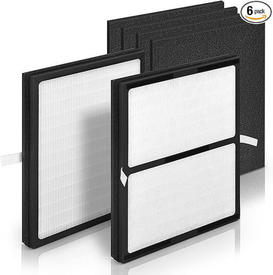 Idylis Air Purifier Replacement Filter IAF-H-100D for Idylis Air Purifier IAP-10-280 IAP10280 [C+D] AC-2118 [D+D] AC-2123 [D] with Idylis Air Purifier Filter D, 2 H13 HEPA Filter & 4 Carbon Pre-filter