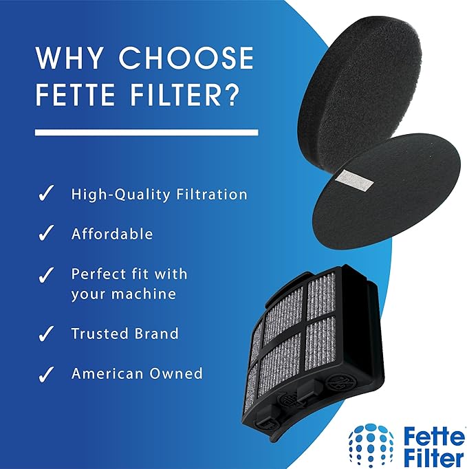 Fette Filter Replacement Filters for Bissell Vacuums, Compatible with SurfaceSense MultiClean 3418, Pet Hair Eraser Turbo 3774F, PowerLifter 3404.2 Post-Motor & 4 Pre-Motor Filters