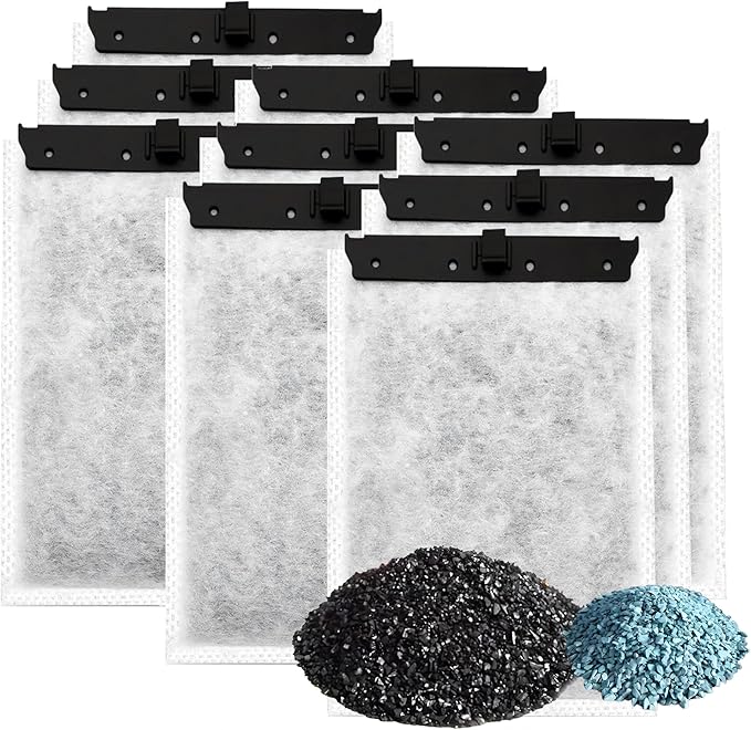 Aquarium 9 Pack Medium Filter Cartridges with Zeolite, Compatible with Whisper Filters 10i, IQ10, PF10 Power Filters