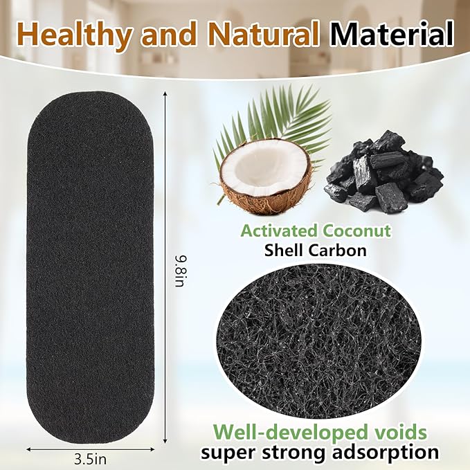 Ceiling Fan Filters,Unscented Activated Coconut Shell Carbon Ceiling Fan Air Filters, Easy-Stick Universal Fit Filters,Bringing Fresher and Cleaner Air,15 Pack