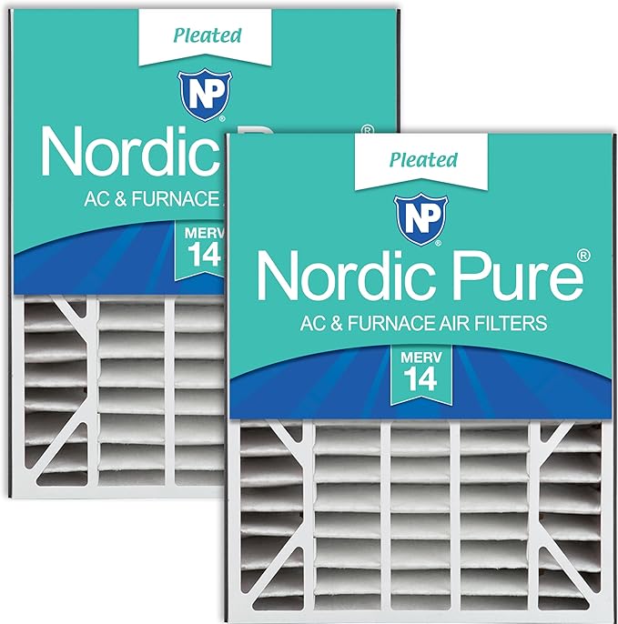Nordic Pure 20x25x5 (19_3/4 x 24_1/4 x 4_7/8) Air Bear Replacement 266649-102 MERV 14 Air Filters 2 Pack